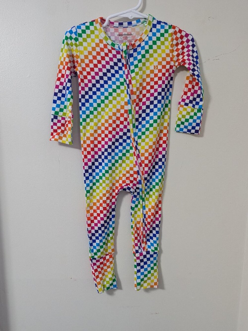 Muse Threads Rainbow Checkerboard Bamboo Zippy size 12-18